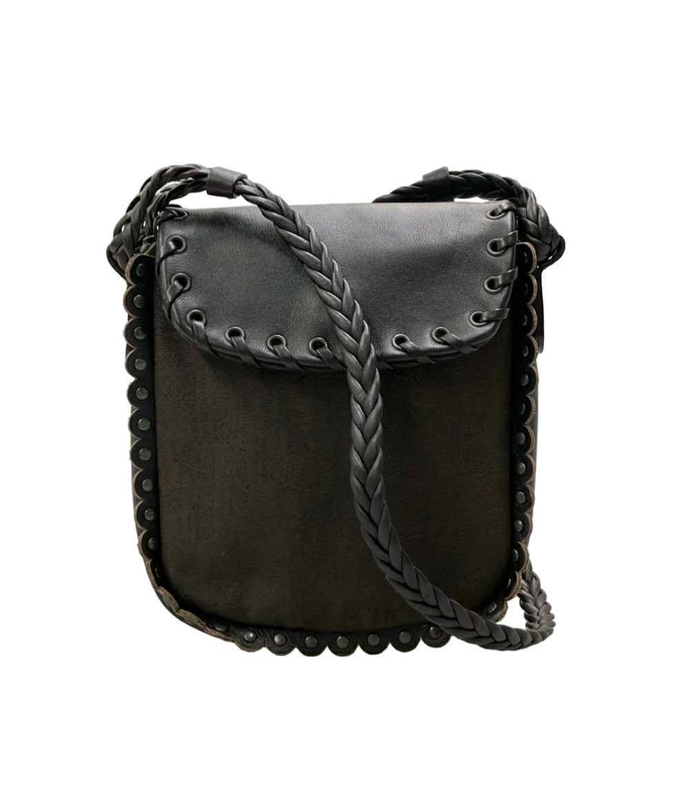 Christian Dior Crossbody Bag Leather Black